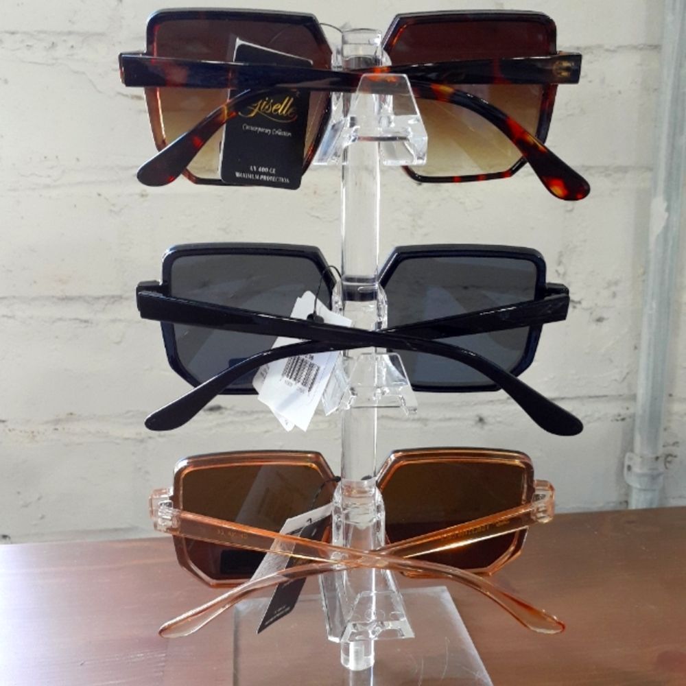THREE PAIR sunglasses by Designer Luxury, Pink/Black/Tortoise, NEW oversized - Picture 2 of 4